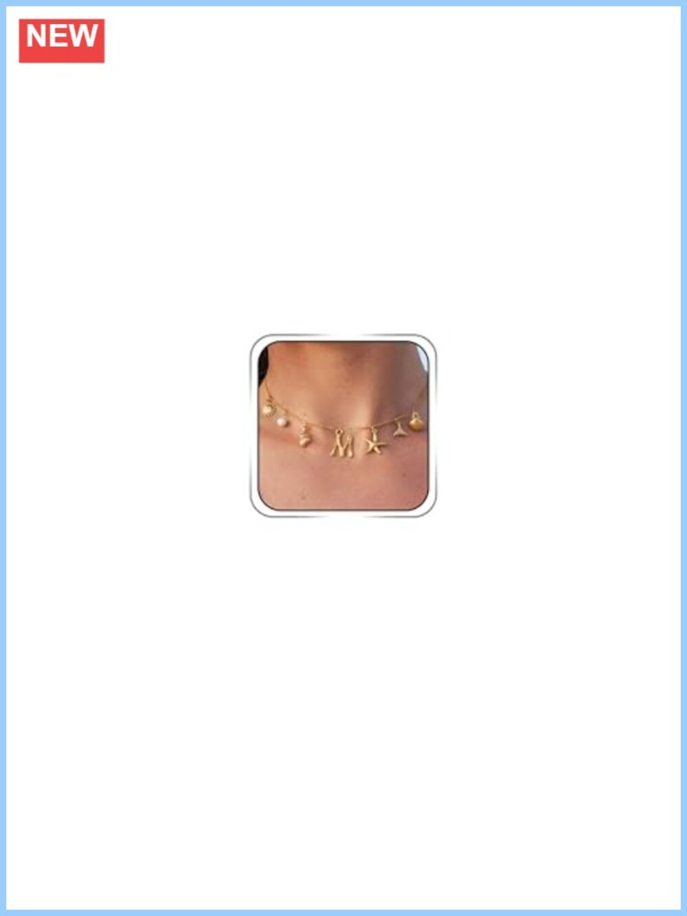 14K Gold Plated Initial Shell Charm Necklace for Women Seashell Beach Jewelry